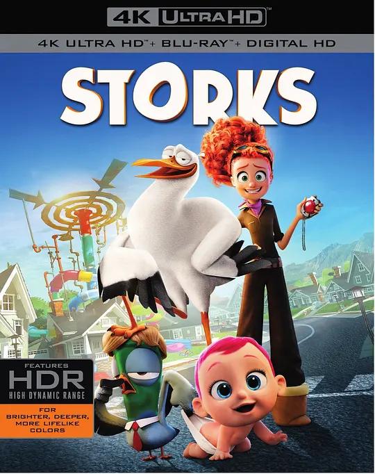 逗鸟外传:萌宝满天飞 4K蓝光原盘下载 Storks (2016) / BB宅急便(港) / 送子鸟(台) / 送子鹤 / 鹳 / Storks.2016.2160p.BluRay.REMUX.HEVC.DTS-HD.MA.7.1